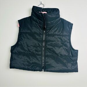 Women's Black Puffer Cropped Vest Size XL